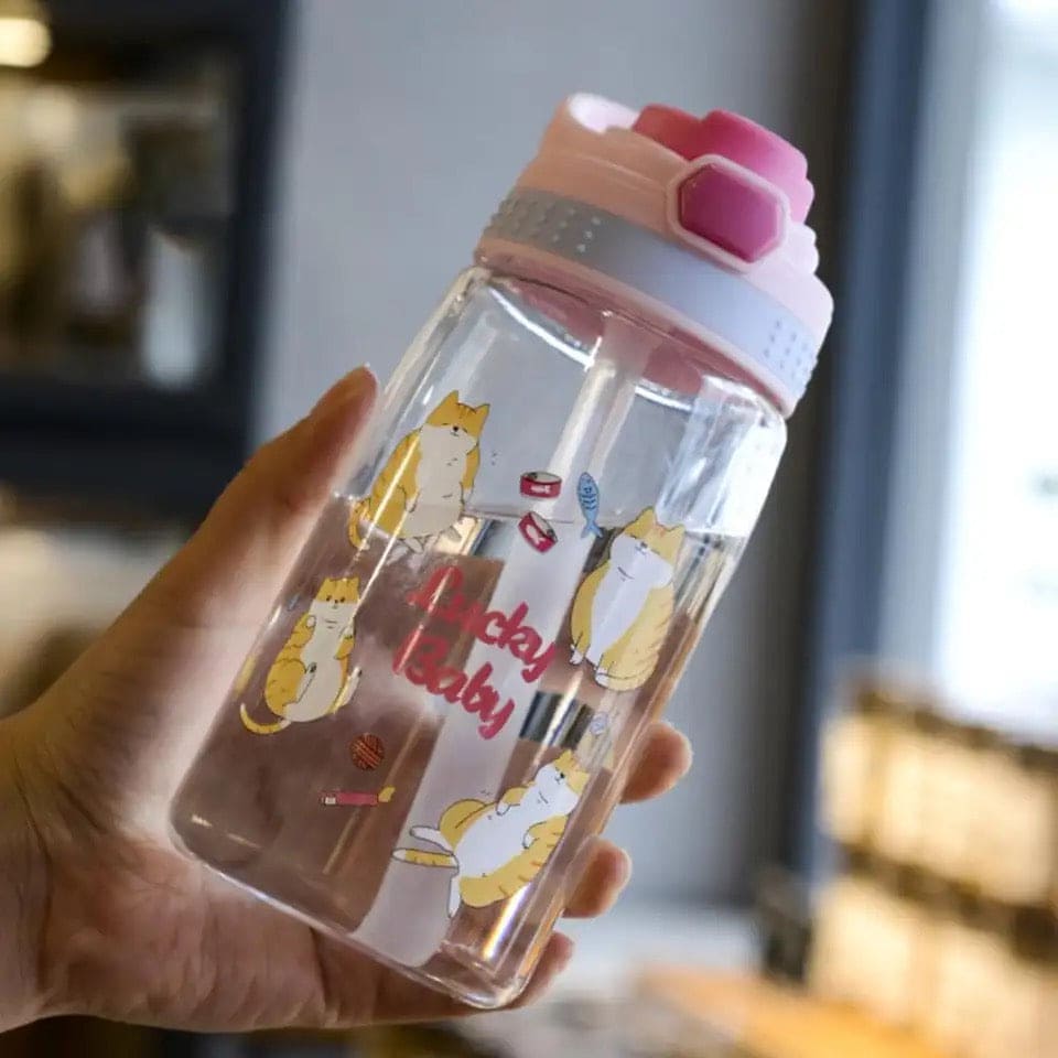 Lucky Baby Water Bottle, Kids Water Sippy Cup, Creative Cartoon Baby Feeding Cup, Portable Baby Water Bottle School Kids Kettle, Water Bottle Bouncing Cup, 480ML Leakproof Children's Straw Cup Lucky Baby Water Bottle, Kids Water Sippy Cup, Creative Cartoon Baby Feeding Cup, Portable Baby Water Bottle School Kids Kettle, Water Bottle Bouncing Cup, 480ML Leakproof Children's Straw Cup